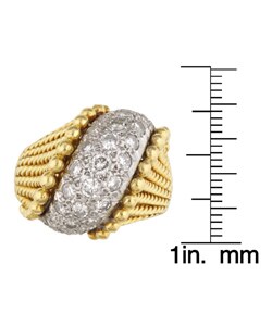 18k Yellow Gold 1 3/4ct TDW Diamond Cocktail Ring (I, VS2)