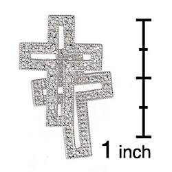 Icz Stonez Cubic Zirconia  Sterling Silver Cross Earring