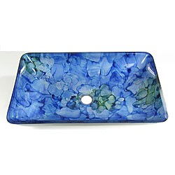 DeNovo Water Lilllies Rectangular Glass Vessel Sink