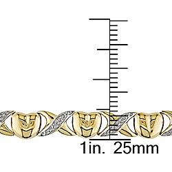 Goldplated Silver Diamond Heart-linked Bracelet