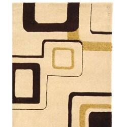 Handmade Soho Gala Beige/ Brown New Zealand Wool Rug (7'6 x 9'6)
