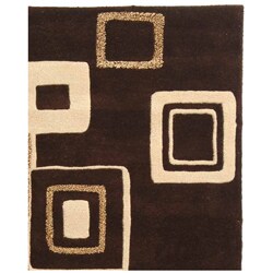 Handmade Soho Gala Brown/ Beige New Zealand Wool Rug (9'6 x 13'6)