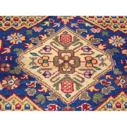 Indo Kazak Hand-knotted Gold/ Red Rug (5' x 7')