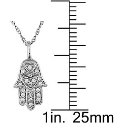 14k White Gold Diamond Accent Hamsa Necklace