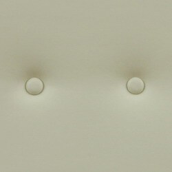 Button-tufted Creme Leather Bench