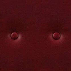 Button-tufted Burnt Red Leather Bench