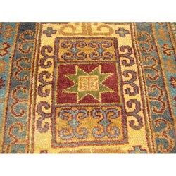 Indo Kazak Hand-knotted Red/ Gold Rug (4' x 6')