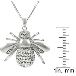 Sterling Silver Cubic Zirconia Bumblebee Necklace