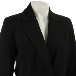 In The Now Women's Solid Black 1-button Pant Suit