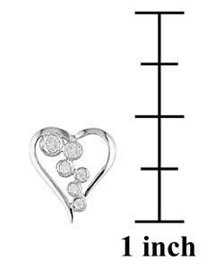 14k White Gold 1/4ct Diamond Heart Earrings