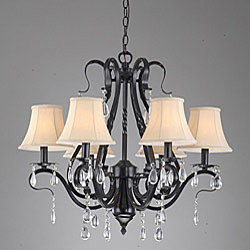 Black Iron 6-light Crystals Chandelier