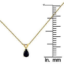 14k Yellow Gold Sapphire Pear-shape Necklace