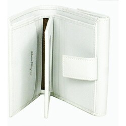 Ferragamo Textured White Leather Wallet