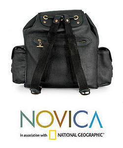 Leather 'Black Deluxe' Backpack (Mexico)