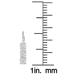 14k White Gold 1/2ct TDW Round Diamond Three-Stone Hoop Earrings (I-J/ I2-I3)