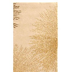 Handmade Soho Burst Beige New Zealand Wool Rug (3'6 x 5'6)