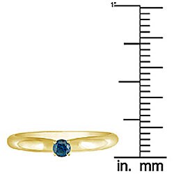 14k Gold 1/8ct TDW Blue Diamond Solitaire Ring
