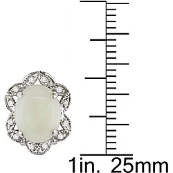 10k Gold Opal and 1/10ct TDW Diamond Earrings