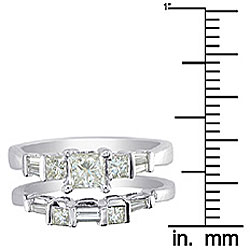14k White Gold 1ct TDW Diamond Bridal Ring Set (I/J, I1)