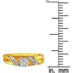 10k Yellow Gold Round Prong-set Diamond Ring