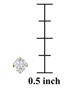 14k Yellow Gold Diamond Accent Single Stud Earring