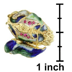 14k Yellow Gold and Enamel Sea Monster Ring
