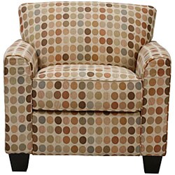 Park Ave Retro Beige Dot Armchair and Ottoman