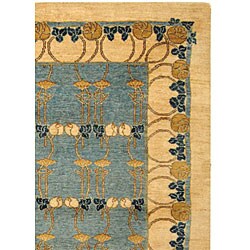 Persian Hand-knotted Tiffany Blue Rug (6' x 9')
