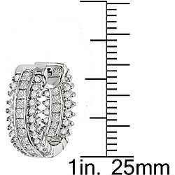18k White Gold 1 3/4ct TDW Diamond Hoop Earrings (G-H, SI)