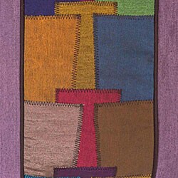 Lavender and Patchwork Thai Silk Cushion Cover