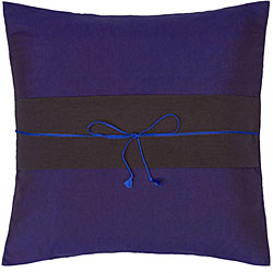 Cobalt Blue and Black Thai Silk Cushion Cover