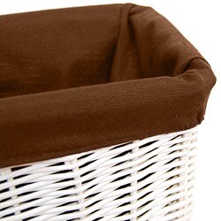 Wicker Storage Basket with Fabric Liner (Set of 3)