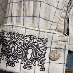 English Laundry Men's Diamond Check Embroidered Shirt