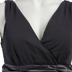 Connected Apparel Women's V-neck Ruched Dress