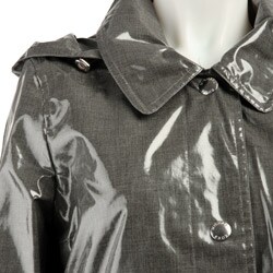 MICHAEL Michael Kors Women's Coated Linen Hooded Raincoat 