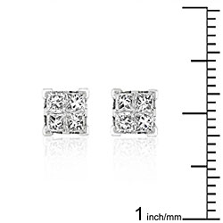14k Gold 3/8ct TDW Princess Diamond Earrings (H-I, I1-I2)