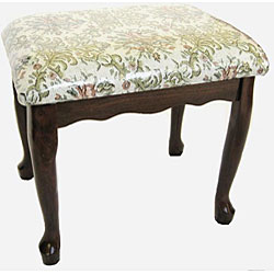 Hardwood Vanity Set with Stool