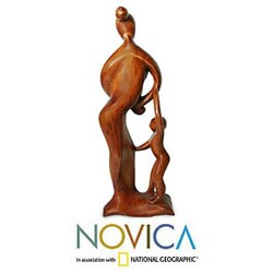 Wood 'Abstract Family' Statuette (Indonesia)