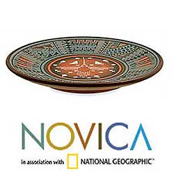 Ceramic 'Nazca Hummingbird' Plate (Peru)