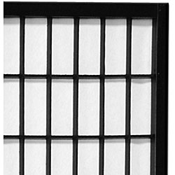 Wood and Rice Paper 5-foot 3-panel Windowpane Room Divider (China)