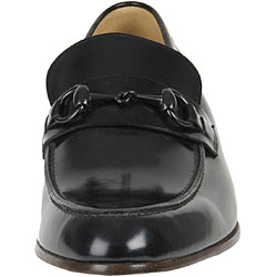Gucci Black Wimbledon Leather Horsebit Loafers