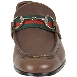 Gucci Brown Leather Horsebit Moccasin Loafers