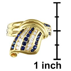18k Gold Sapphire and 1/4ct TDW Diamond Ring (H, I)