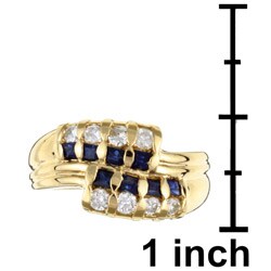 14k Gold Sapphire and 2/8ct TDW Diamond Ring (H-I, SI-1)
