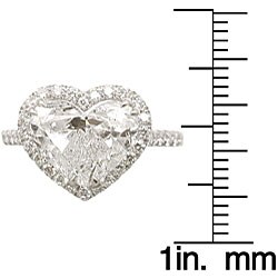 18k White Gold 4 1/2ct TDW Heart Diamond Ring (SI-1-2)