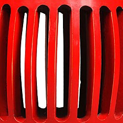 Barrel-shaped Red End Table