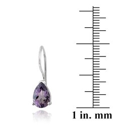 Glitzy Rocks Sterling Silver 1 2/3ct TGW Amethyst Teardrop Earrings