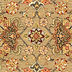 Handmade Treasures Taupe/ Beige Wool and Silk Rug (4' x 6')