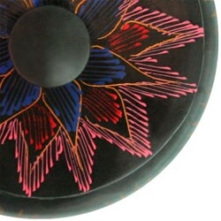 Lacquer and Color Scrape Decorative Jar