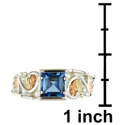 Black Hills Gold over Sterling Silver Blue Topaz Ring